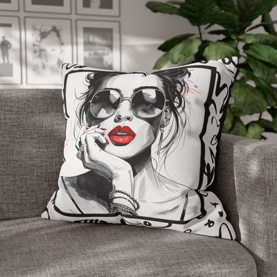Canvas Pillowcase - Chic Retro Print Stylish Home Decor