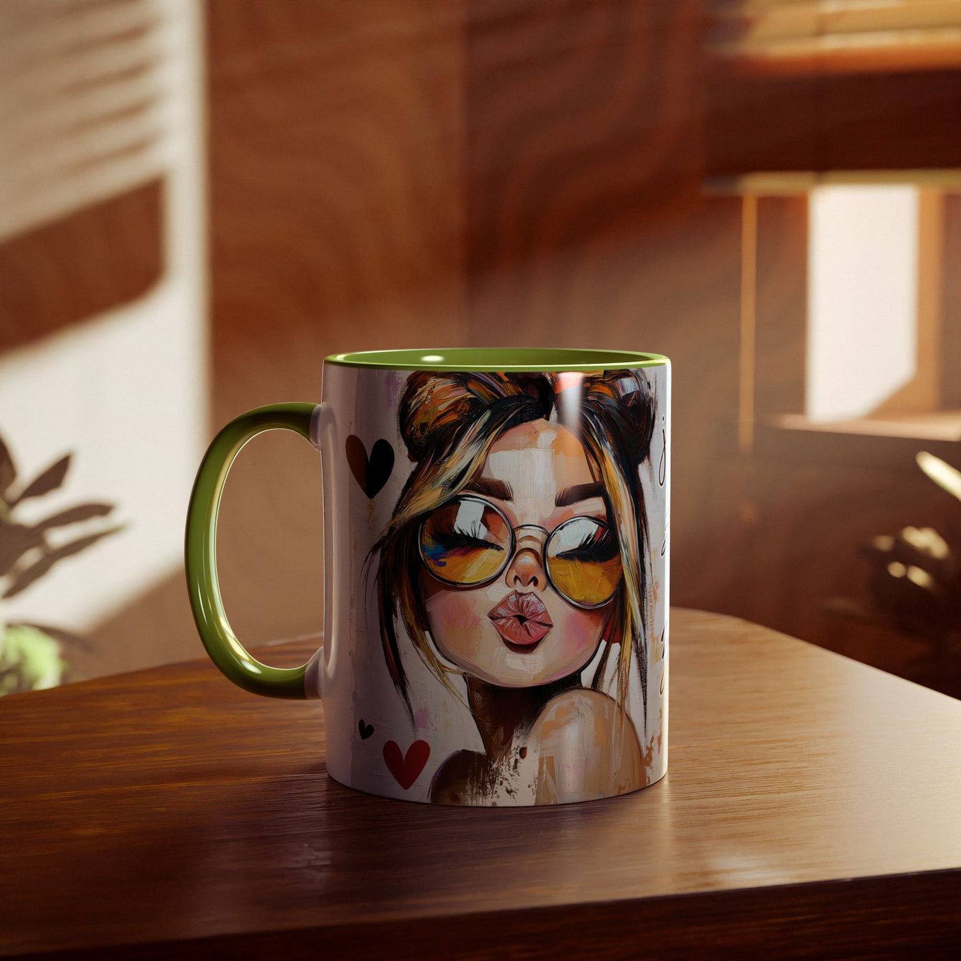 Chic Two-Tone Coffee Mug - Heart Design, Love Quote | Perfect Gift for Friends & Loved Ones