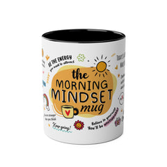 Inspirational Morning Mindset Coffee Mug - Two-Tone 11oz