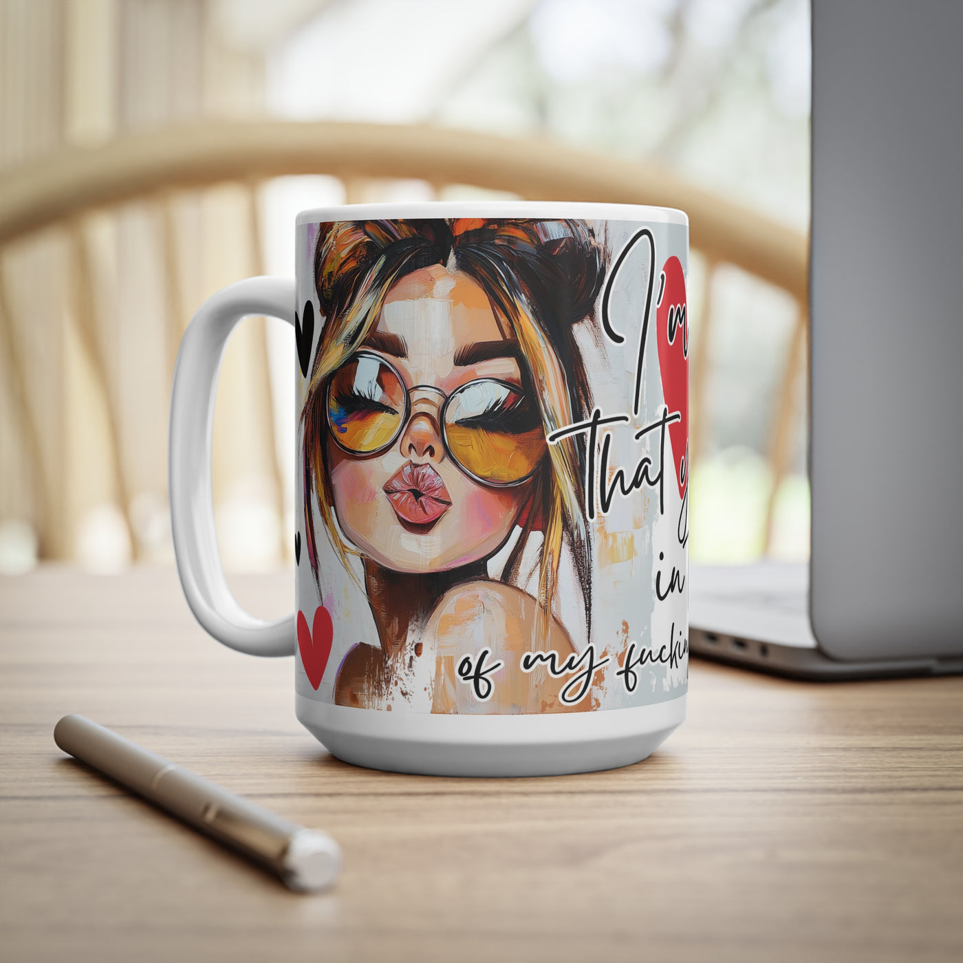 Funky Illustrated Coffee Cup - "I’m so glad that you can be yourself"