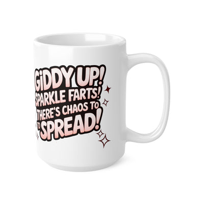 Giddy Sparkles Unicorn Cat Ceramic Coffee Cup - Fun 11oz & 15oz Mugs for Cat Lovers