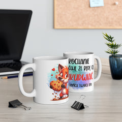 Zakochany Lisek Biały Kubek Ceramiczny / Dway Rozmiar