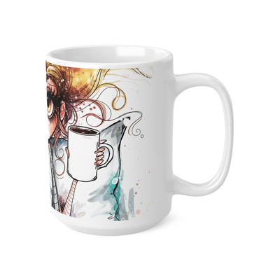 Whimsical Cat Lover Coffee Mug - 11oz & 15oz Ceramic Cups
