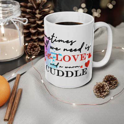 Love & Cuddles Ceramic White Coffee Mug - Cute Character Design, Perfect Gift for All Occasions