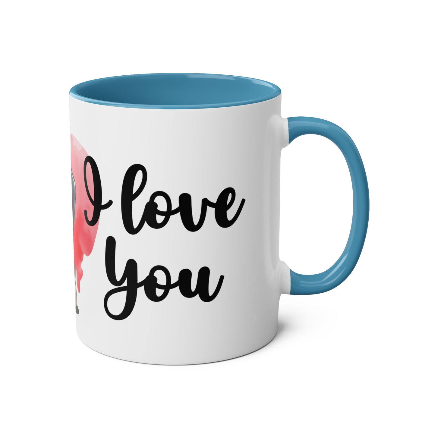 I Love You Two-Tones Mug with Cute Pug Dog
