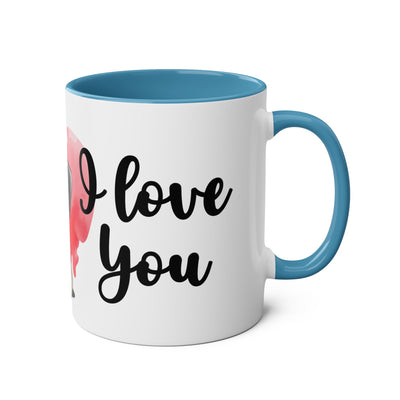 I Love You Two-Tones Mug with Cute Pug Dog