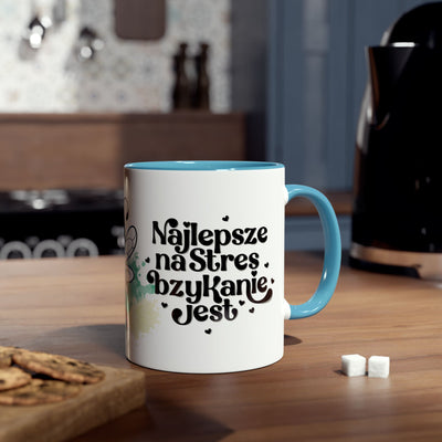Najlpesze na stres...Kubek Dwukolorowy, Couple Coffee Mug - Two-Tone 11oz