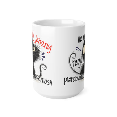 Wkurzony Kotek Biały Kubek 11oz, 15oz