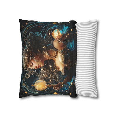 Artistic Aquarius Zodiac Pillowcase with Mystic Woman Design