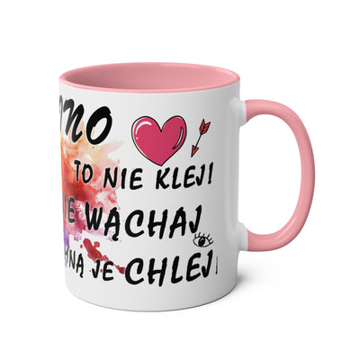 Colorful Two-Tone Coffee Mug - Fun Wine Lover Design