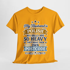 Humorous Polish Husband Tee, Funny Gift for Men, Unisex Cotton T-Shirt, Lighthearted Dad Shirt, Polish Pride Apparel
