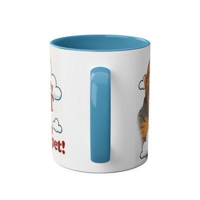 Fun Two-Tone Coffee Mug with Muppet Design - Personalised from Photo. 11 oz