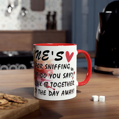 Colorful Wine Lover's Mug - "Let's Drink!" Art Design - Perfect Gift for Celebrations  Two-Tone Ceramic Mug