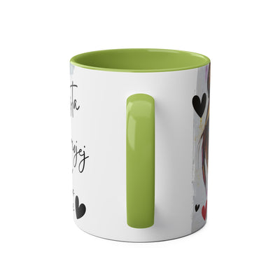 Chic Two-Tone Coffee Mug - Heart Design, Love Quote | Perfect Gift for Friends & Loved Ones