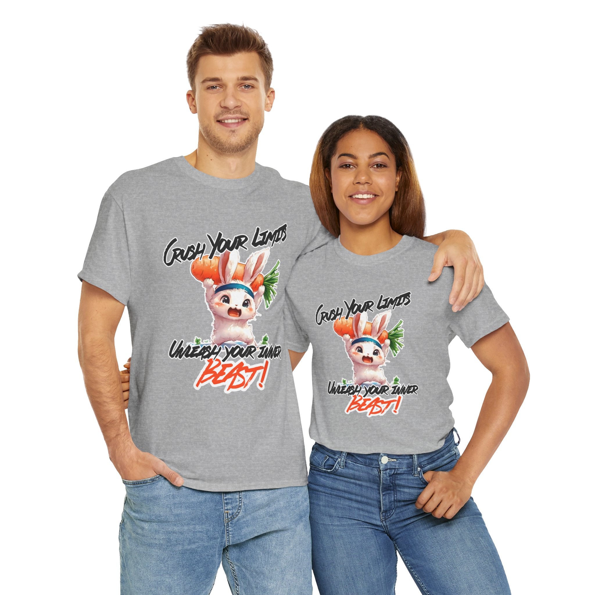 Motivational Unisex Heavy Cotton Tee - 'Crush Your Limits'