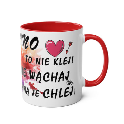 Colorful Two-Tone Coffee Mug - Fun Wine Lover Design