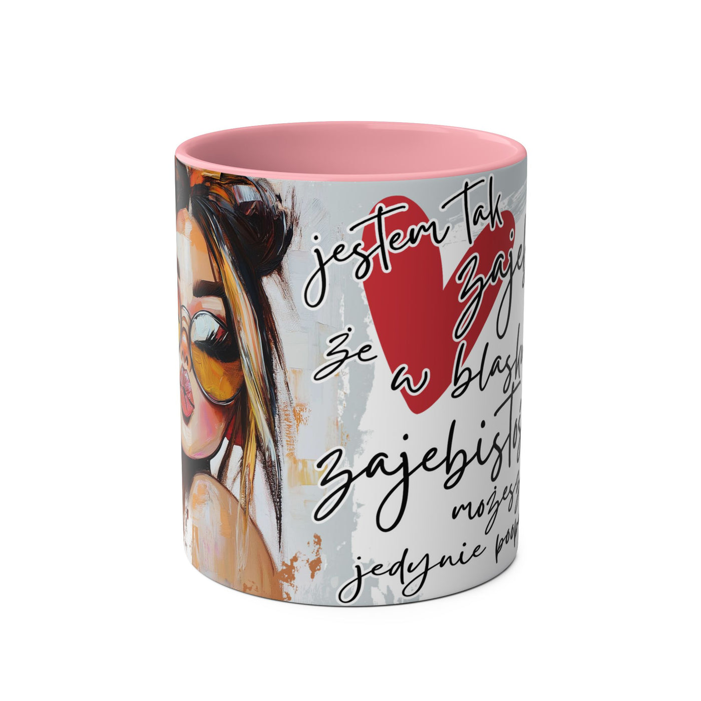Chic Two-Tone Coffee Mug - Heart Design, Love Quote | Perfect Gift for Friends & Loved Ones