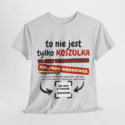 Unisex Zabawny T-Shirt Pijany Wędrowiec z własnym QR Code