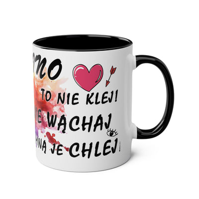 Colorful Two-Tone Coffee Mug - Fun Wine Lover Design