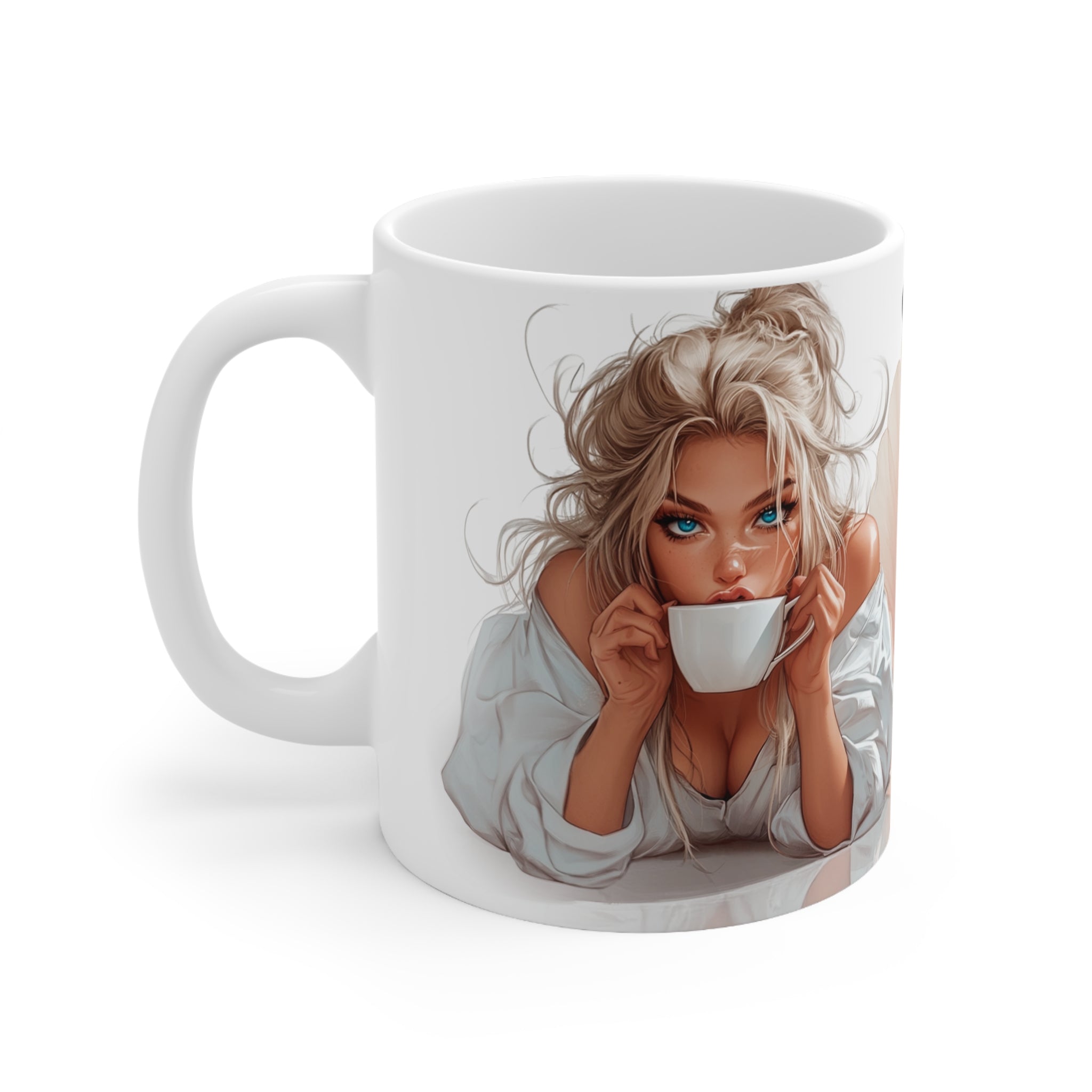 Ceramic Coffee Mug, Playful Coffee Lover Gift, Cute Coffee Cup, Morning Mug, Coffee Addict Present, Lifestyle Drinkware