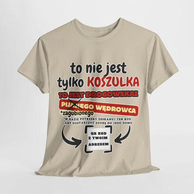 Unisex Zabawny T-Shirt Pijany Wędrowiec z własnym QR Code