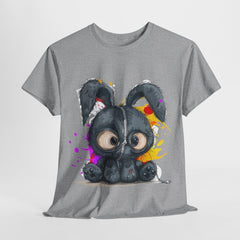 Czarny Króliczek/ Słodki Króliczek/ Króliczek z zamkiem błyskawicznym Unisex Heavy Cotton Tee