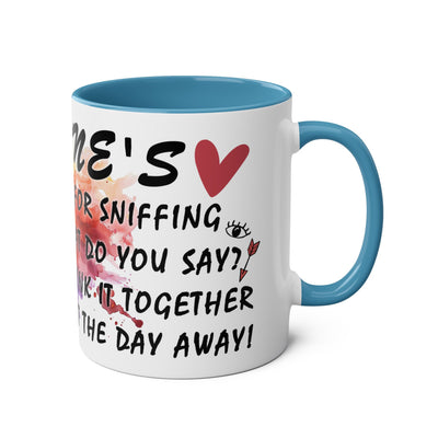 Colorful Wine Lover's Mug - "Let's Drink!" Art Design - Perfect Gift for Celebrations  Two-Tone Ceramic Mug