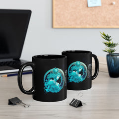 Aquarius Zodiac Black Mug – Astrology Inspired Nutrition Facts Design (11oz & 15oz)