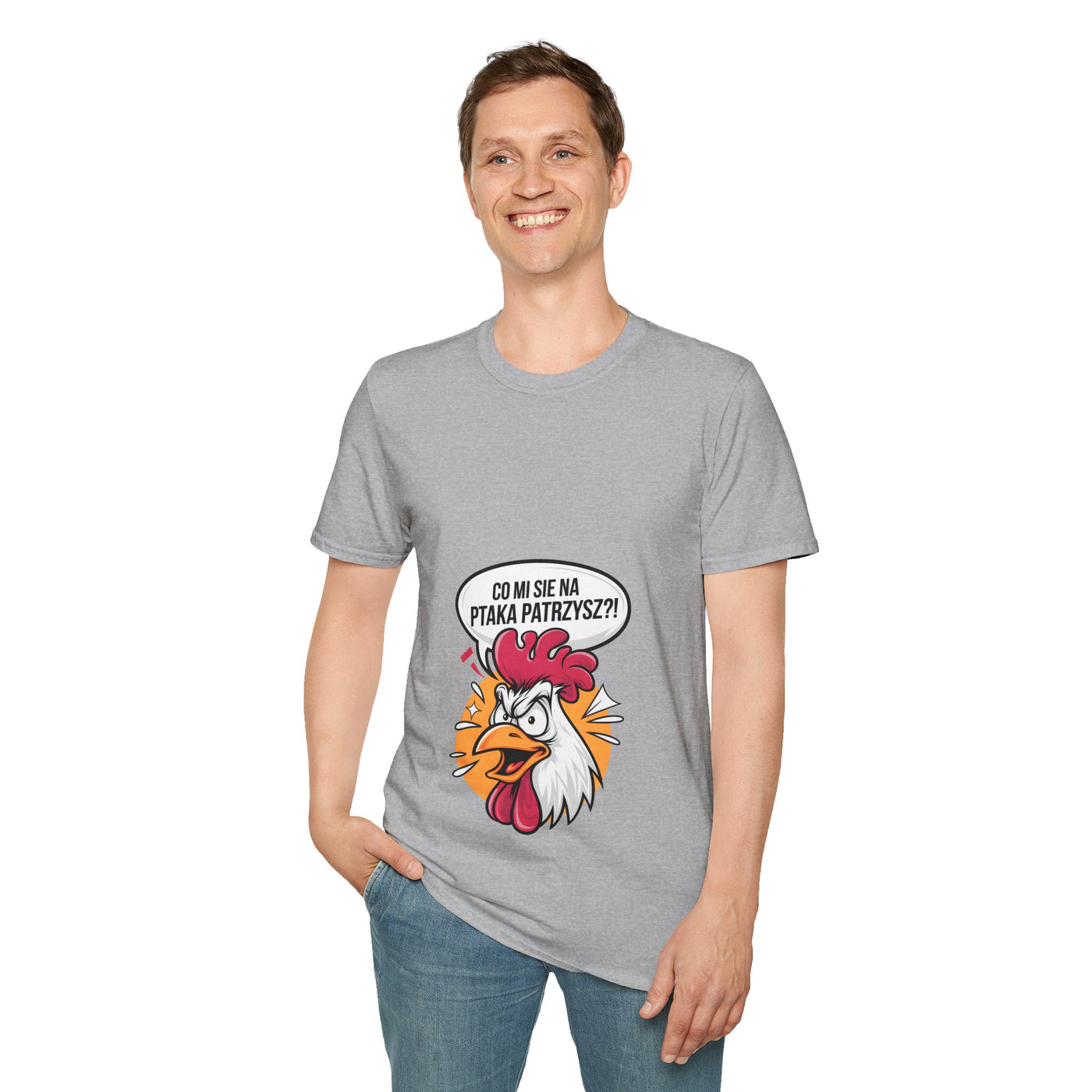 "Czego mi się na ptaka patrzysz" Koszulka, Funny T-Shirt