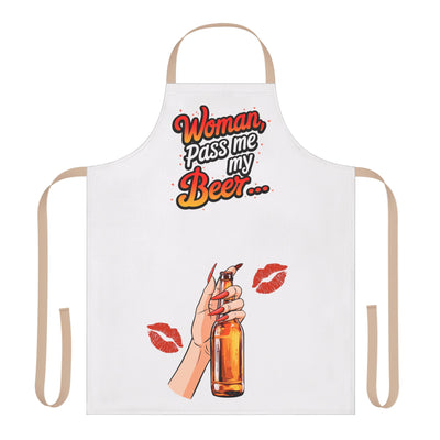 Apron - Humorous Cooking Apron 'Woman, Pass Me My Beer' Design