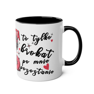 Funny Two-Tone Coffee Mug - 'Jestem tak Zajebista' Design for Coffee Lovers
