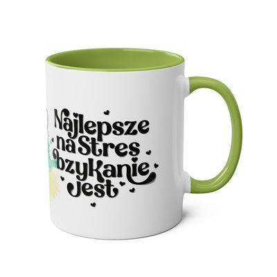 Najlpesze na stres...Kubek Dwukolorowy, Couple Coffee Mug - Two-Tone 11oz