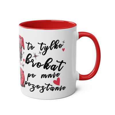 Funny Two-Tone Coffee Mug - 'Jestem tak Zajebista' Design for Coffee Lovers