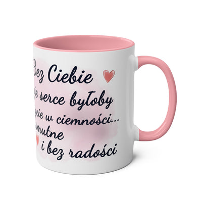 Biały Słodki Króliczek Kubek Dwukolorowy