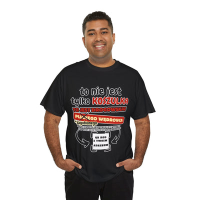 Unisex Zabawny T-Shirt Pijany Wędrowiec z własnym QR Code