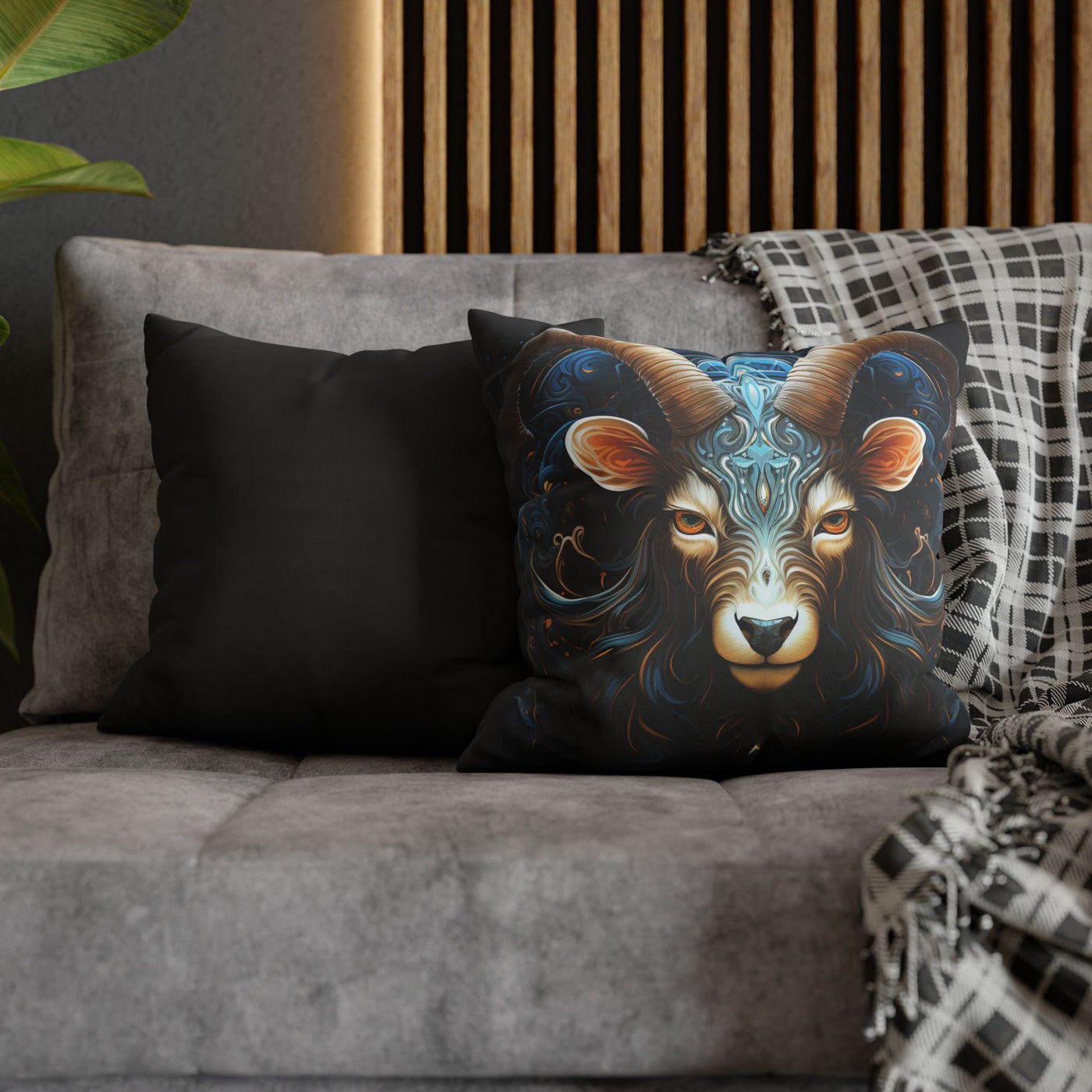 Artistic Capricorn Zodiac Poly Canvas Pillowcase - Zodiac Home Decor
