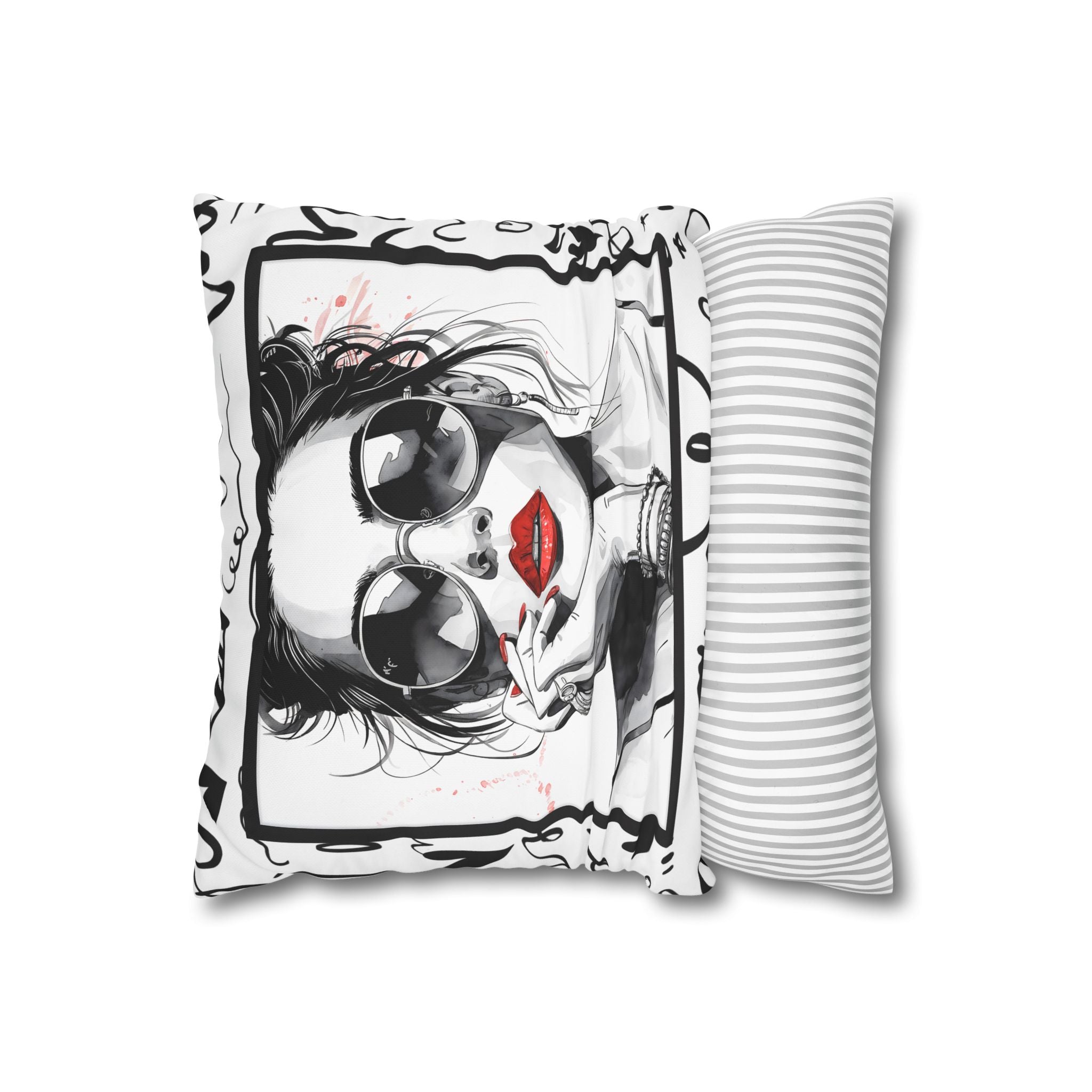 Canvas Pillowcase - Chic Retro Print Stylish Home Decor