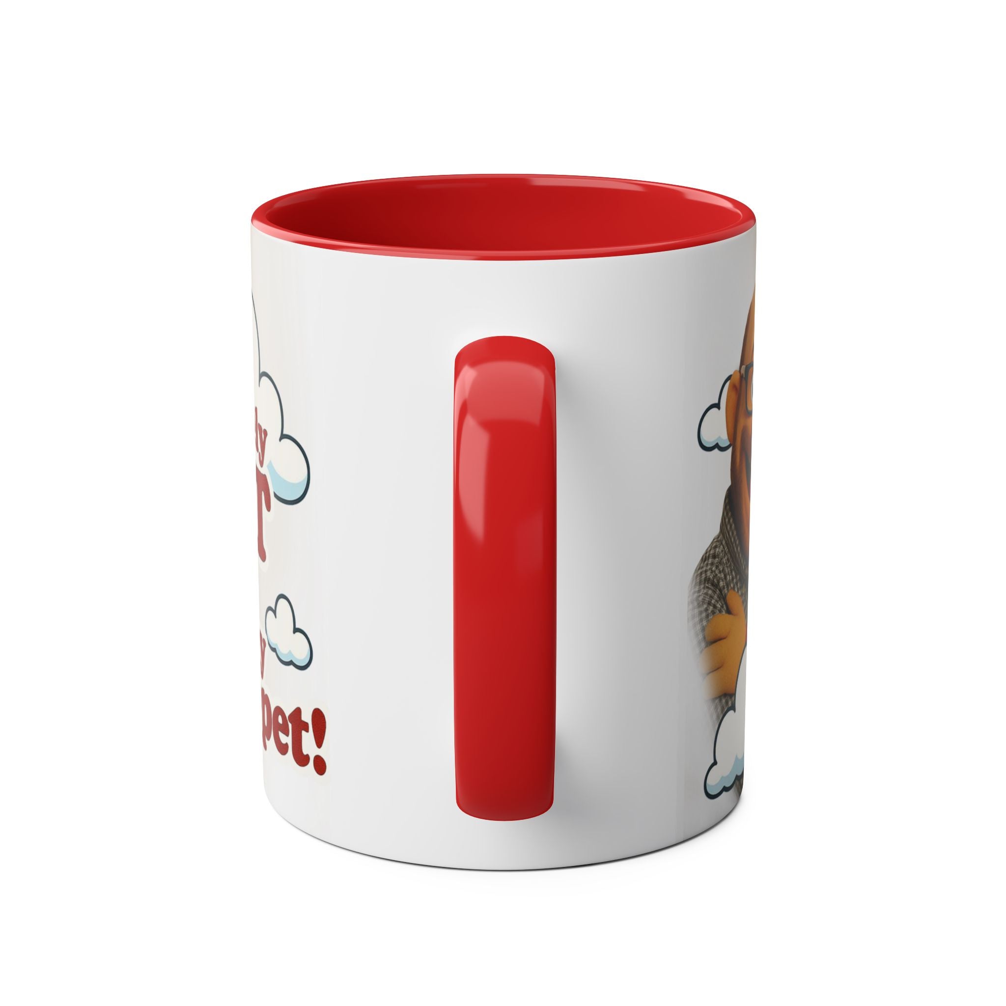 Fun Two-Tone Coffee Mug with Muppet Design - Personalised from Photo. 11 oz