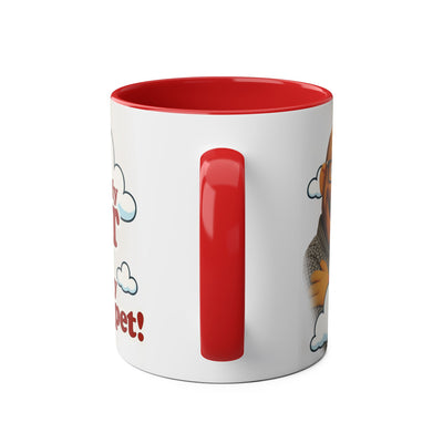 Fun Two-Tone Coffee Mug with Muppet Design - Personalised from Photo. 11 oz