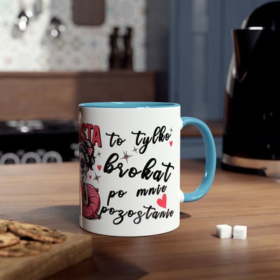 Funny Two-Tone Coffee Mug - 'Jestem tak Zajebista' Design for Coffee Lovers