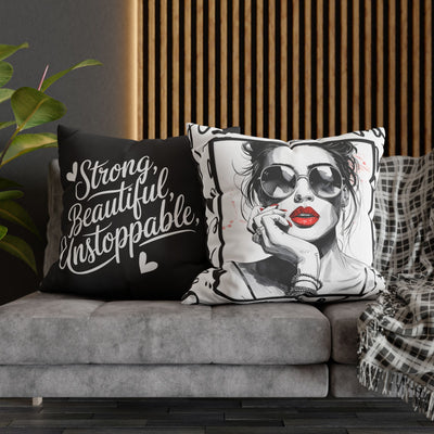 Canvas Pillowcase - Chic Retro Print Stylish Home Decor
