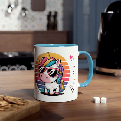 Unicorn Two-Tone Coffee Mug - 11oz Born to Be Awesome Design