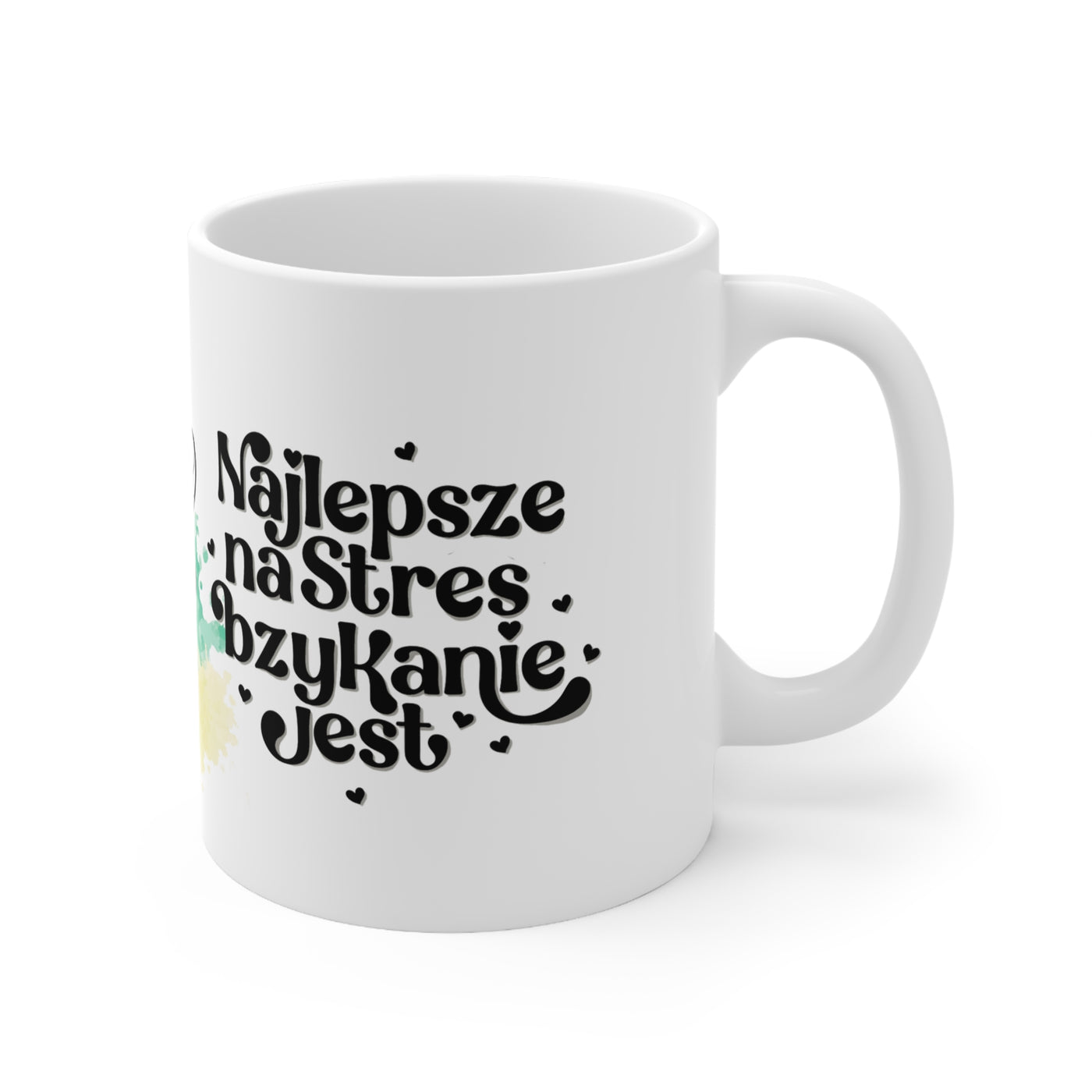 Najlepsze na stres bzykanie jest - Biały Kubek ceramiczny