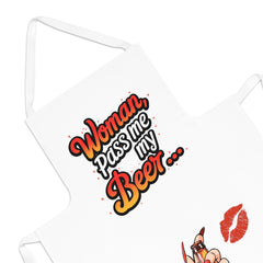 Funny Beer Lover Apron, Woman Pass Me My Beer, Cooking Gift for Her, Kitchen Accessory, BBQ Apron, Unique Gifting Idea