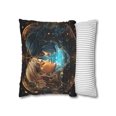 Gemini Zodiac Pillowcase - Mystical Portraits Decorative Cushion Cover