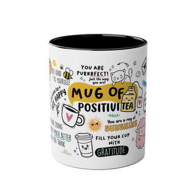 Inspirational Two-Tone Coffee Mug - 11oz - Positive Affirmations & Cute Designs