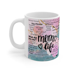 Białe ceramiczne kubki Mom Life, 11 uncji, 15 uncji