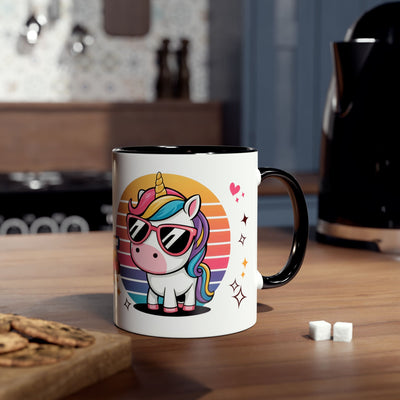 Unicorn Two-Tone Coffee Mug - 11oz Born to Be Awesome Design