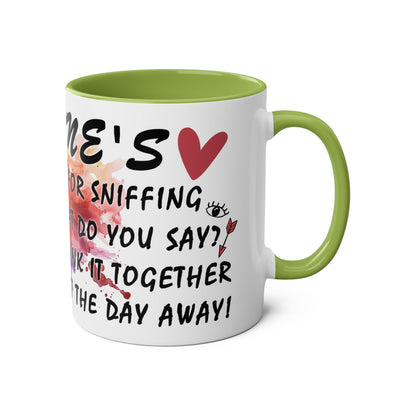 Colorful Wine Lover's Mug - "Let's Drink!" Art Design - Perfect Gift for Celebrations  Two-Tone Ceramic Mug