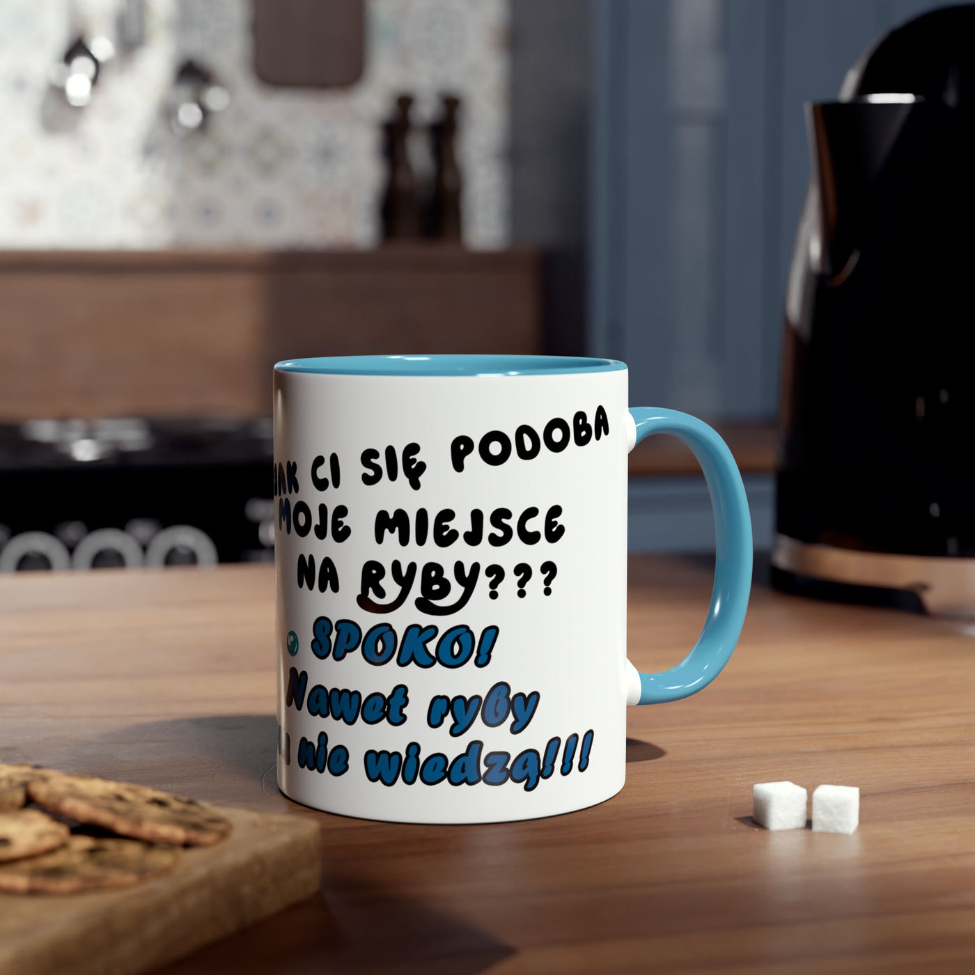 Zabawny dwukolorowy kubek dla Wędkarza